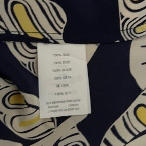 JCrew Flowy Silk Tank - Like New - Blue, Yellow and White pattern, size 00 - Picture 7 of 7